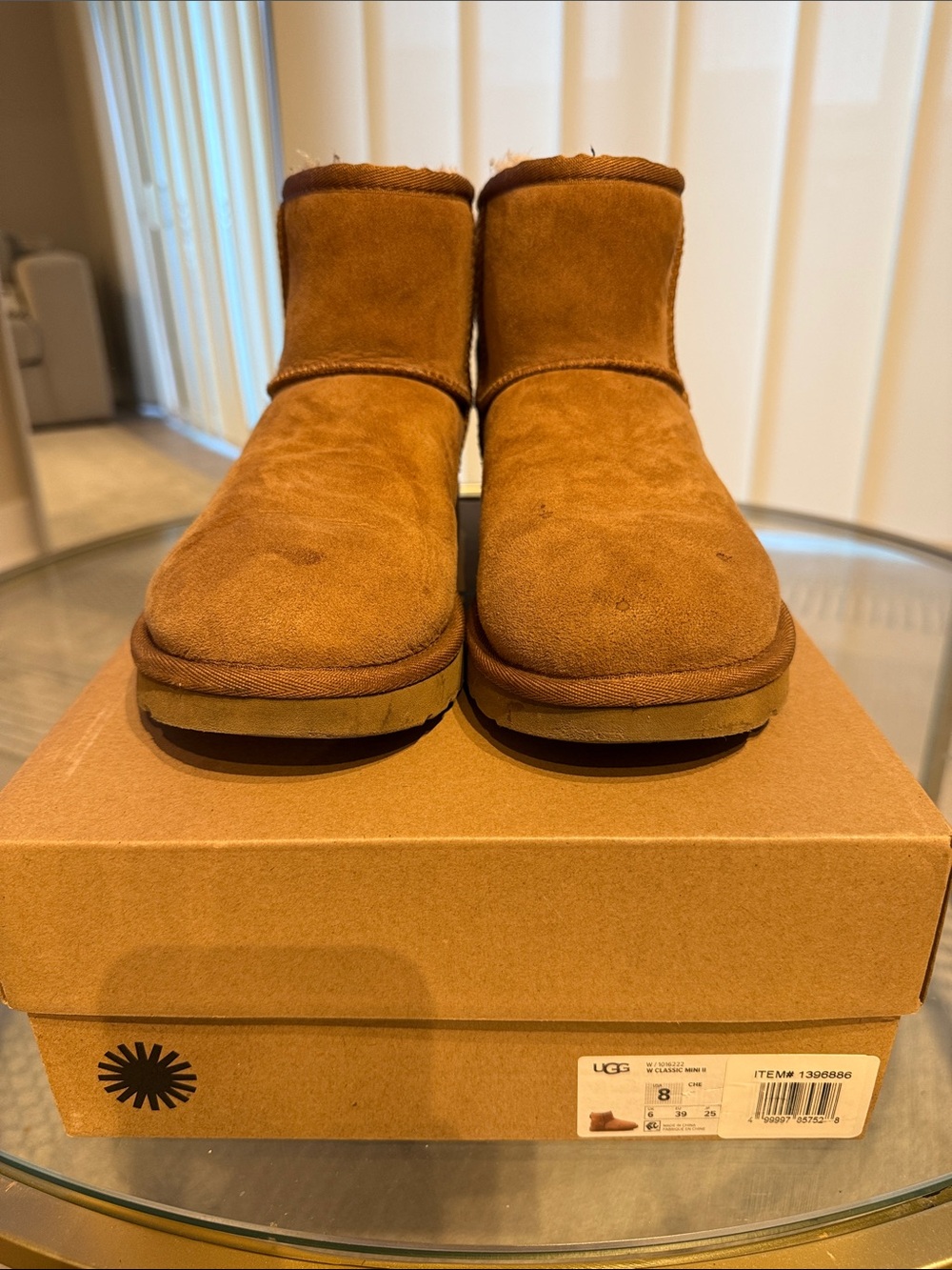 UGG women’s mini Chestnut Suede Short Boots